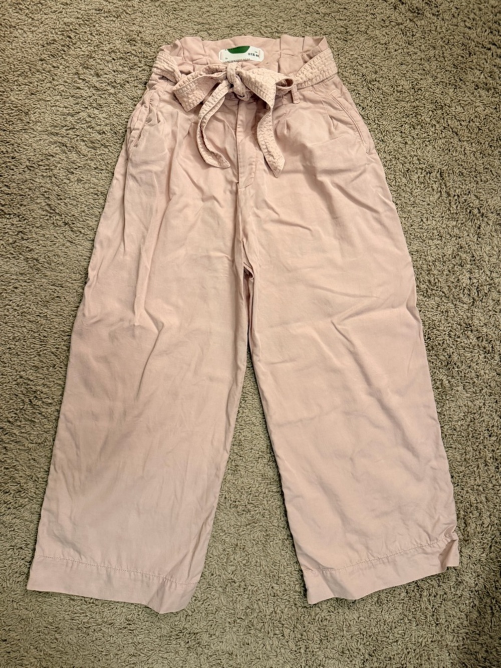 Anthropologie High Waist Wide Leg Pants - Light Blush